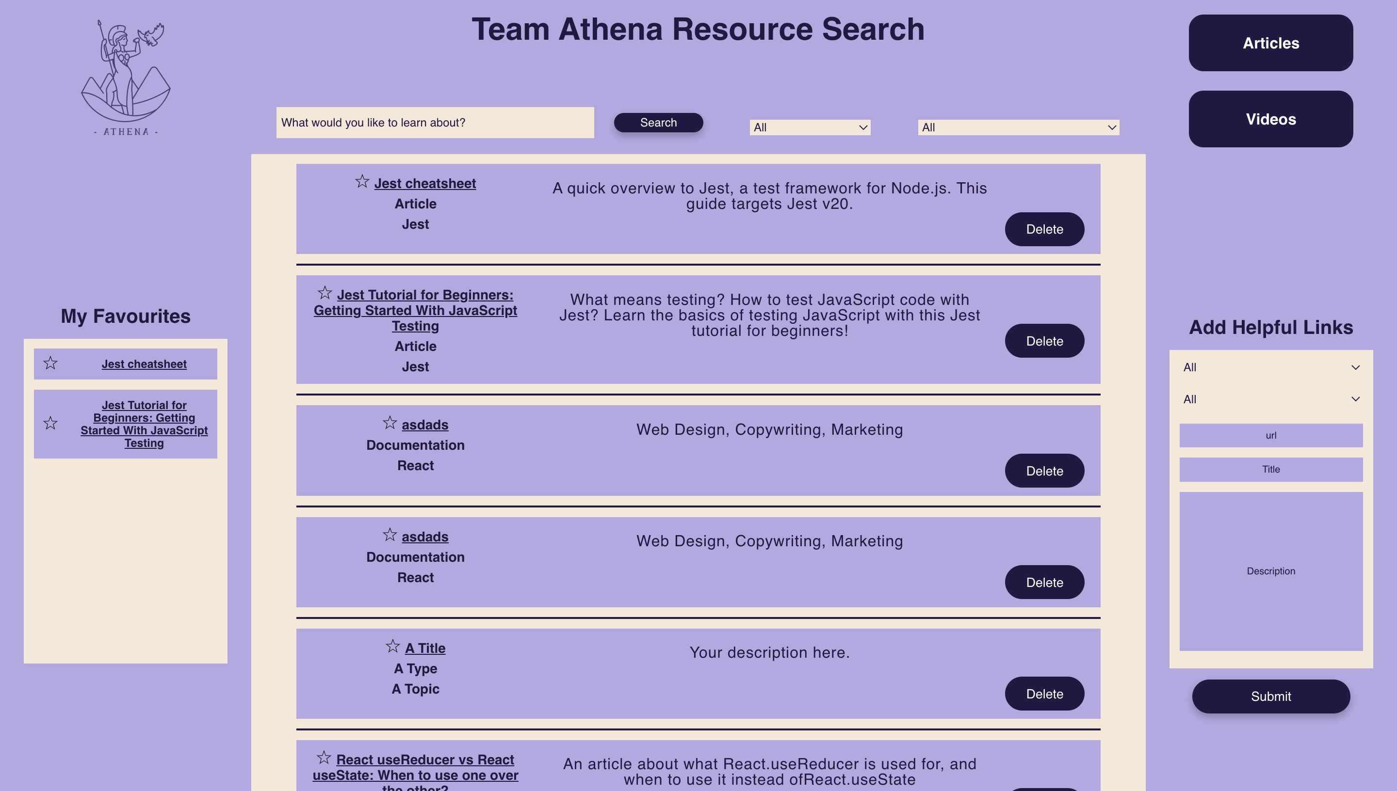 Athena Resource Tool